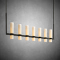 Nova Linear Milk Glass Chandelier – Brass & Bronze Finish