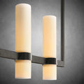 Nova Linear Milk Glass Chandelier – Brass & Bronze Finish