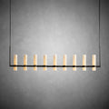 Nova Linear Milk Glass Chandelier – Brass & Bronze Finish