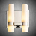 Nova Milk Glass Double Wall Sconce – Brass Bronze Nickel Finishes