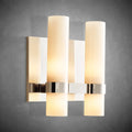 Nova Milk Glass Double Wall Sconce – Brass Bronze Nickel Finishes