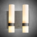 Nova Milk Glass Double Wall Sconce – Brass Bronze Nickel Finishes
