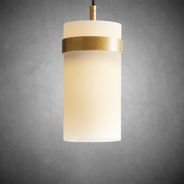 Nova Milk Glass Pendant Light – Brass & Bronze Finish, 5‑12″