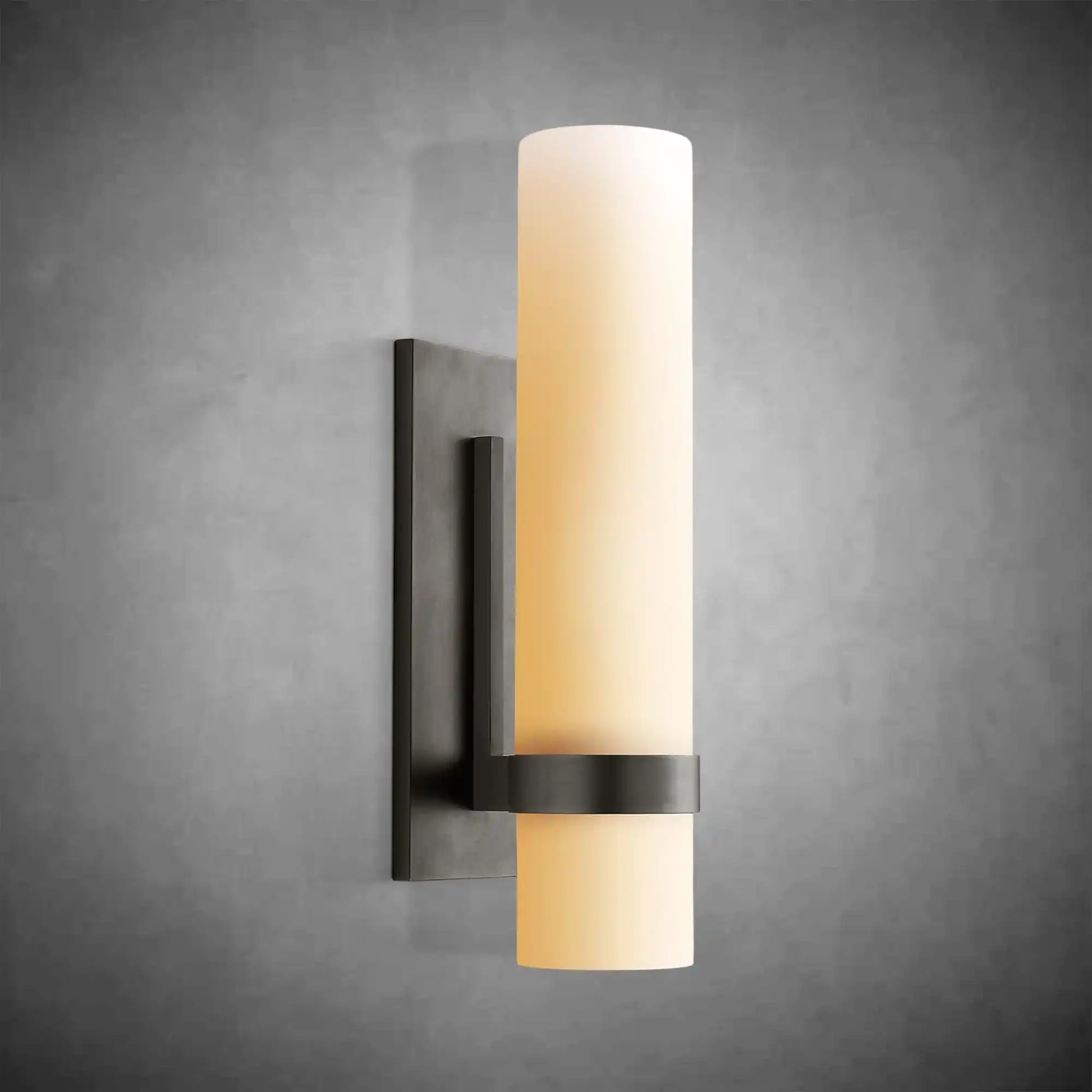 Nova Milk Glass Sconce – Art Deco Brass, Bronze, Nickel