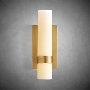 Nova Milk Glass Sconce – Art Deco Brass, Bronze, Nickel