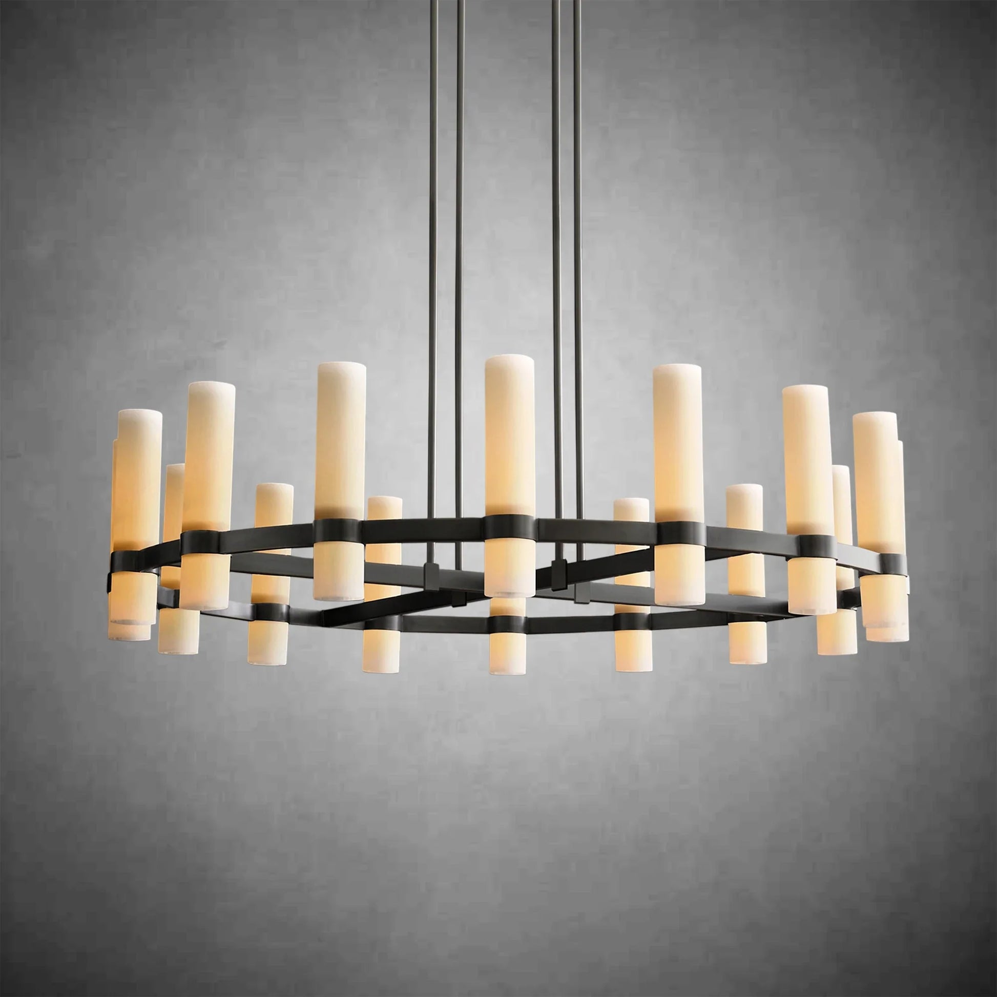 Nova Round Milk Glass Chandelier