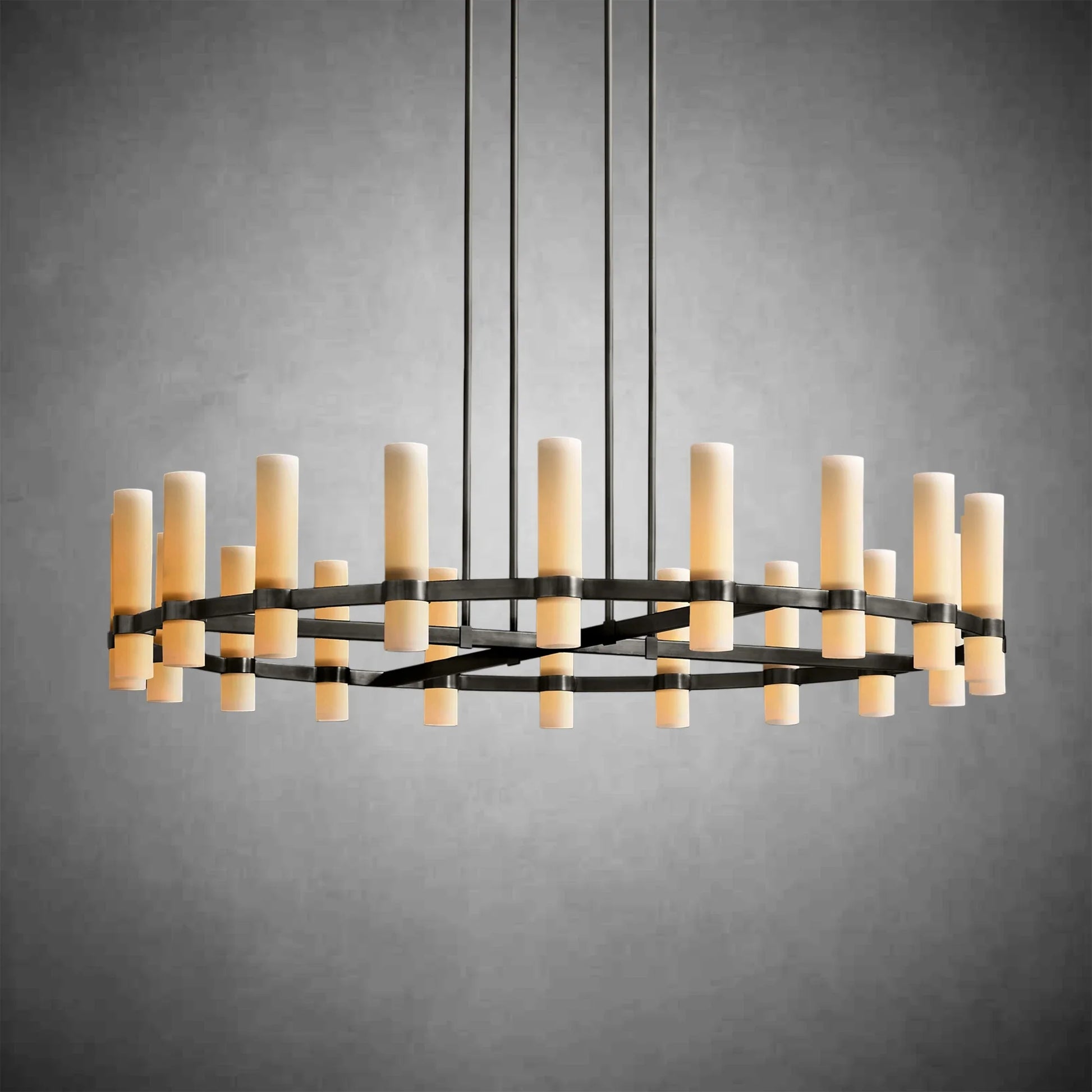 Nova Round Milk Glass Chandelier