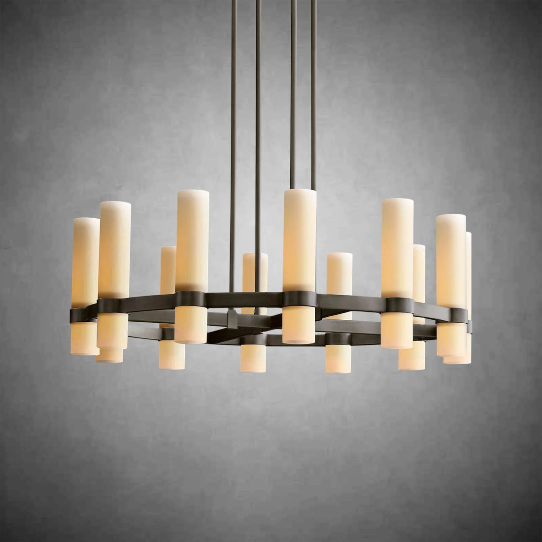 Nova Round Milk Glass Chandelier