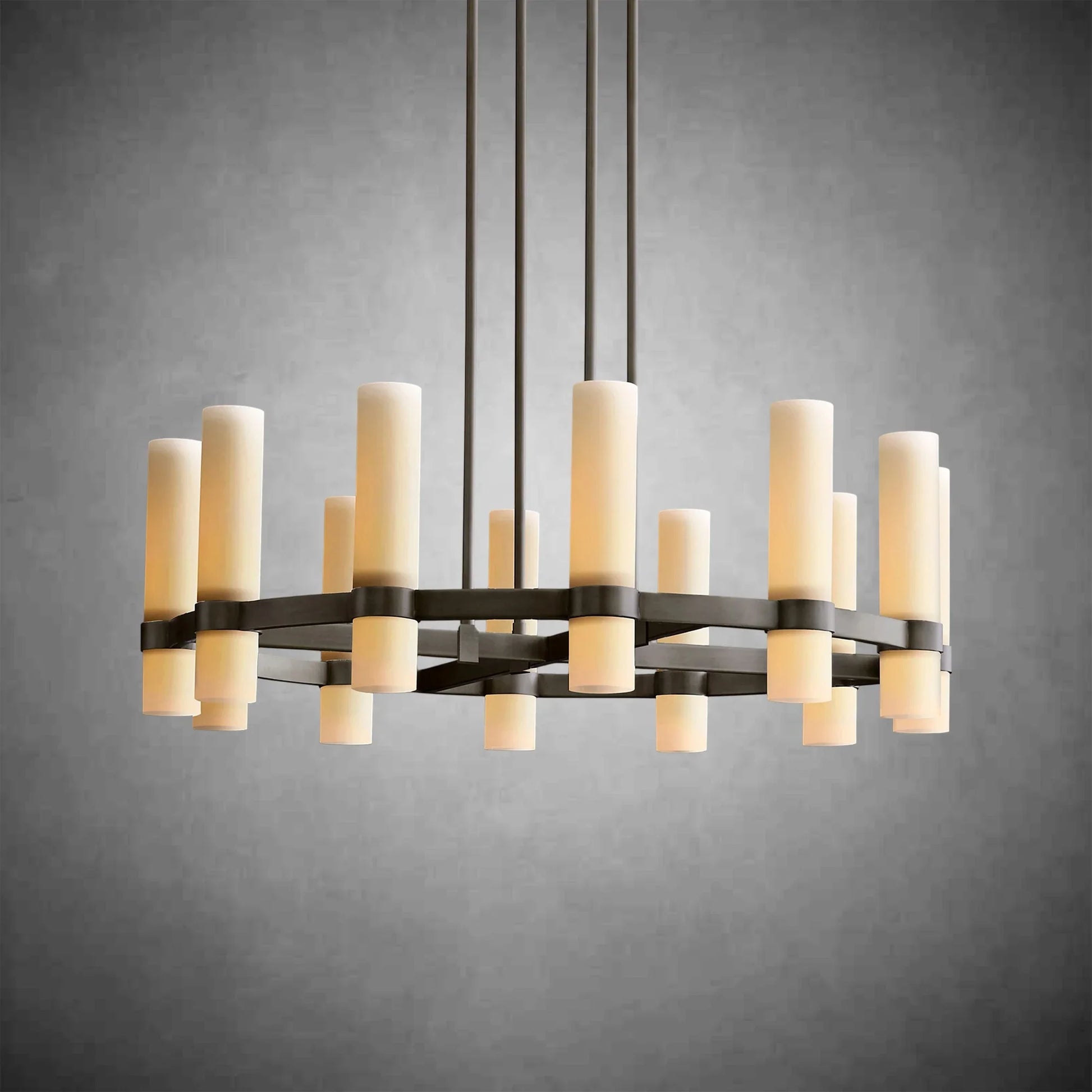 Nova Round Milk Glass Chandelier