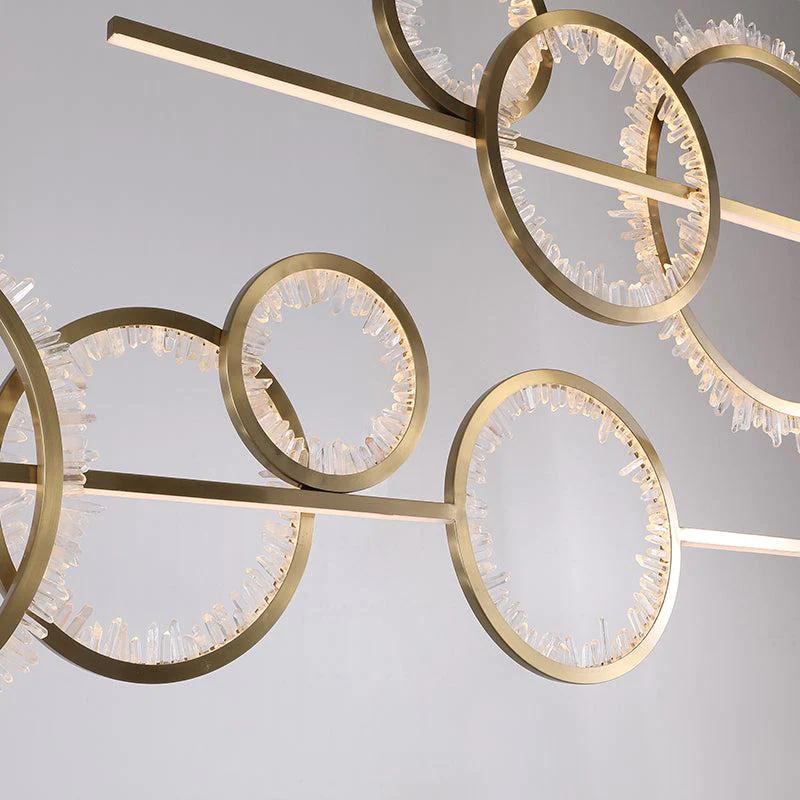 Omar Modern Rock Crystal Ring Chandelier - Ineffable Lighting