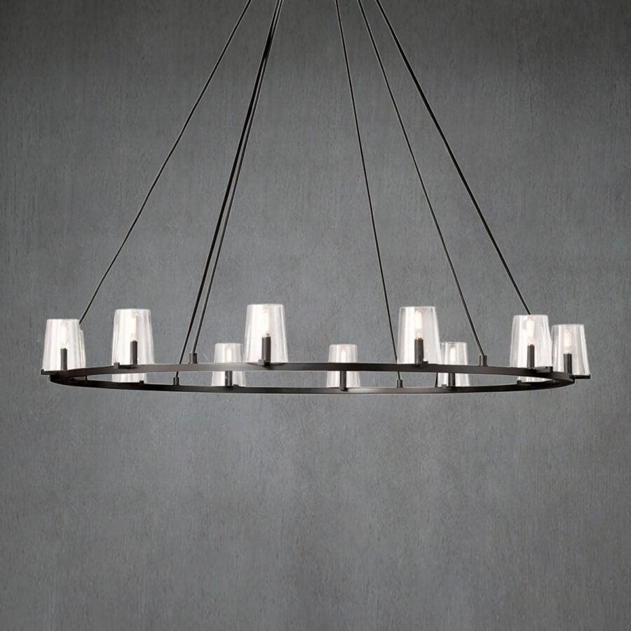 Pauillae Clear Glass Round Chandelier 36" 48" 60"