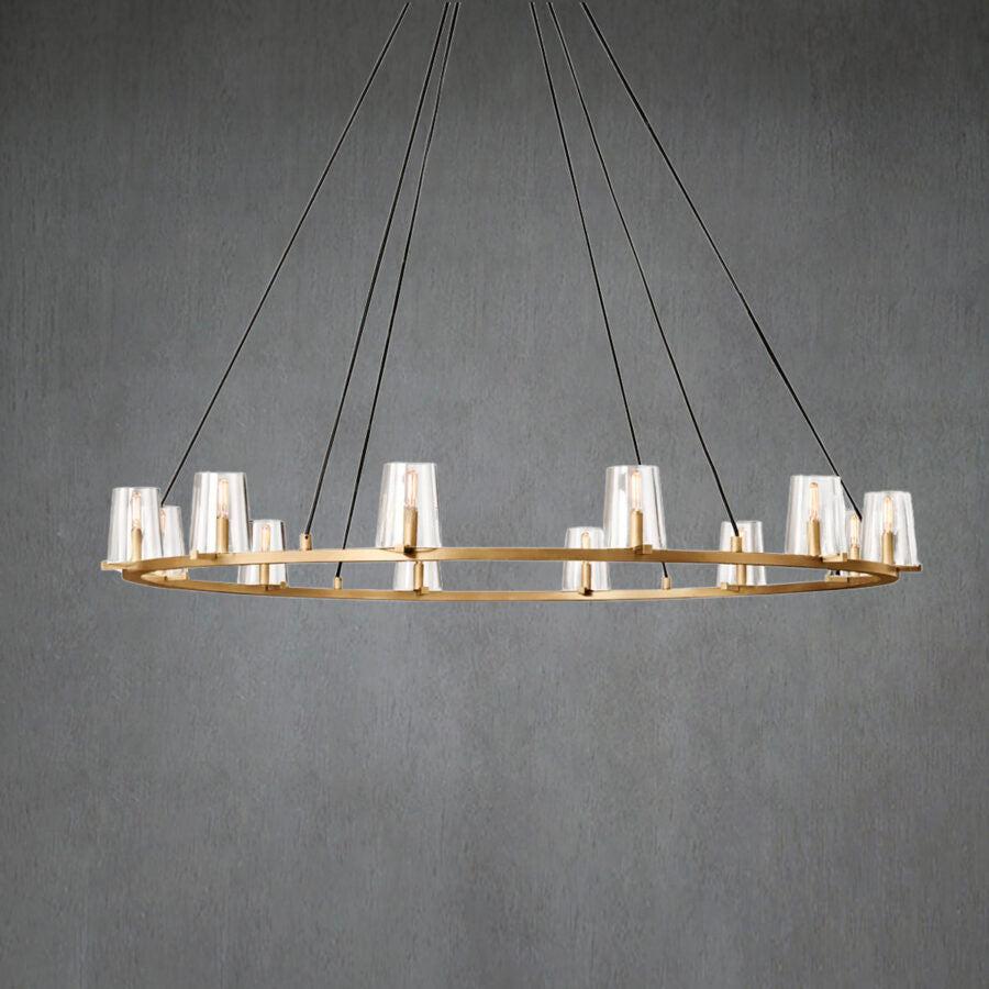 Pauillae Clear Glass Round Chandelier 36" 48" 60"