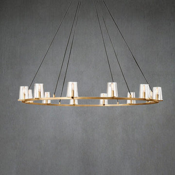 Pauillae Clear Glass Round Chandelier 36" 48" 60"