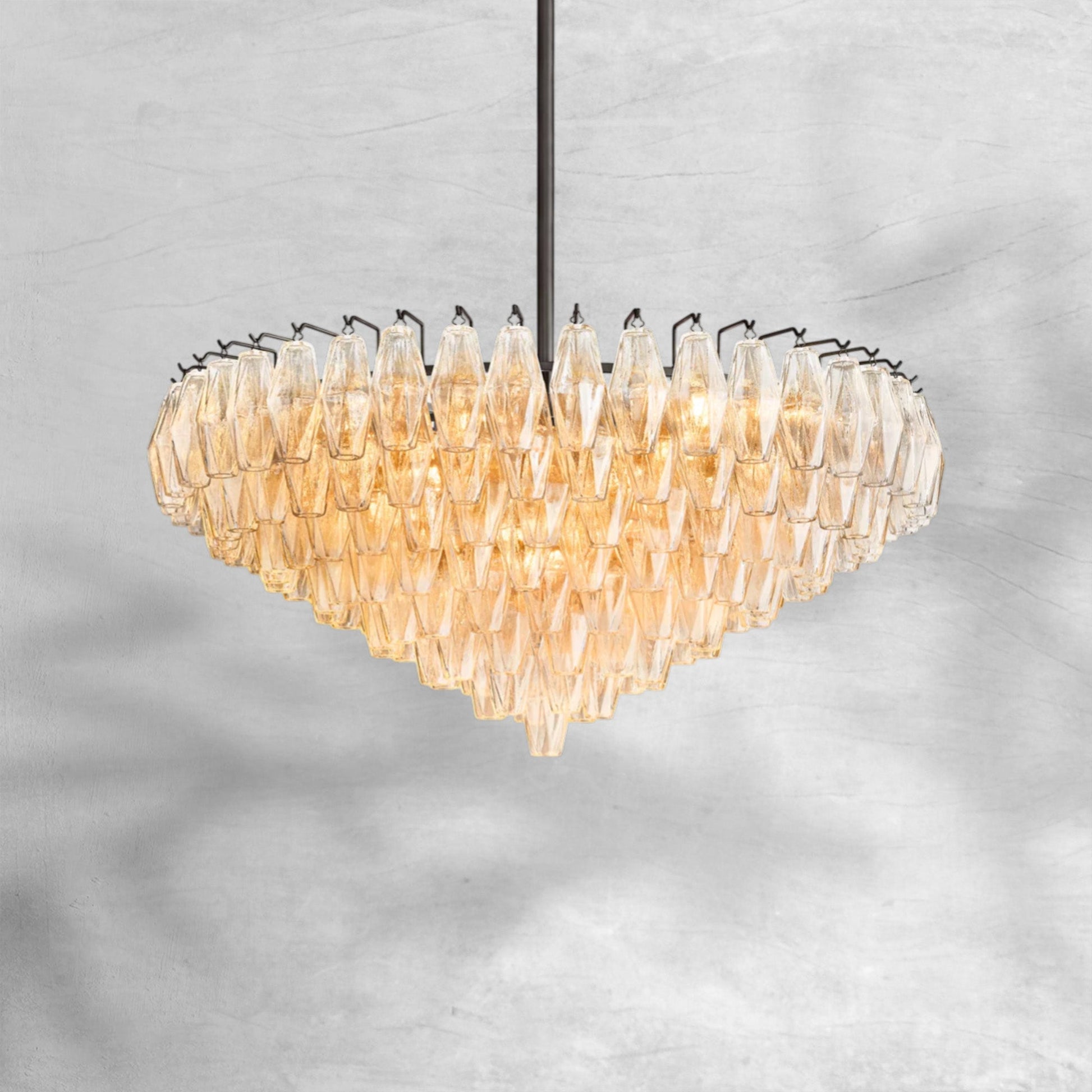 Clear Glass Tiered Round Chandelier – 37‑, 47‑, 62‑Inch Options