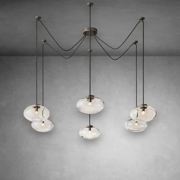 Cabretle Clear Glass Suspended Chandelier 84"