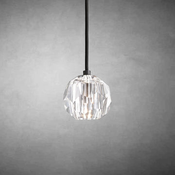 Bille De Crystal Glass Cord Pendant 5''D