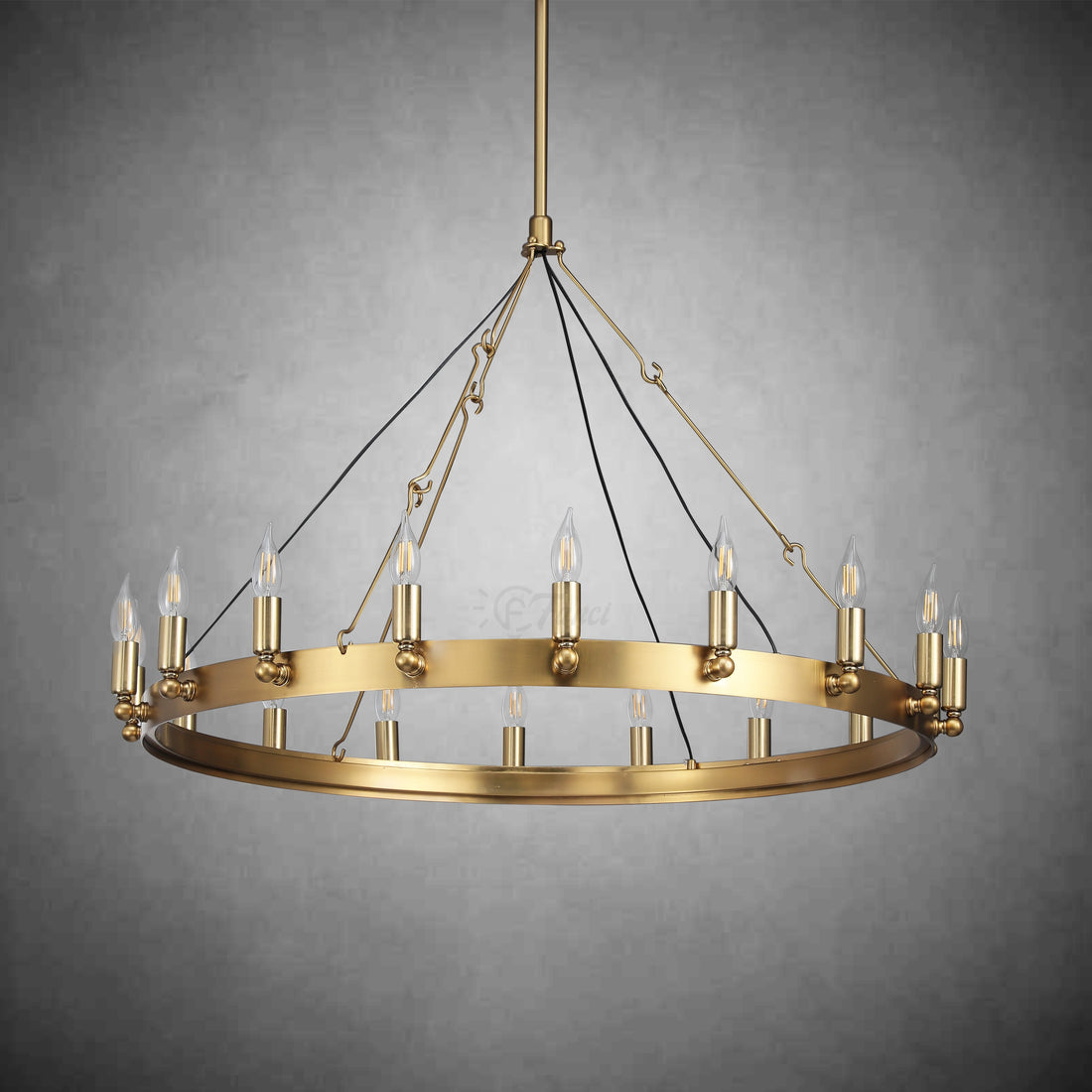 Dania Vintage Filament Round Chandelier, Living Room Chandelier Lighting Fixture