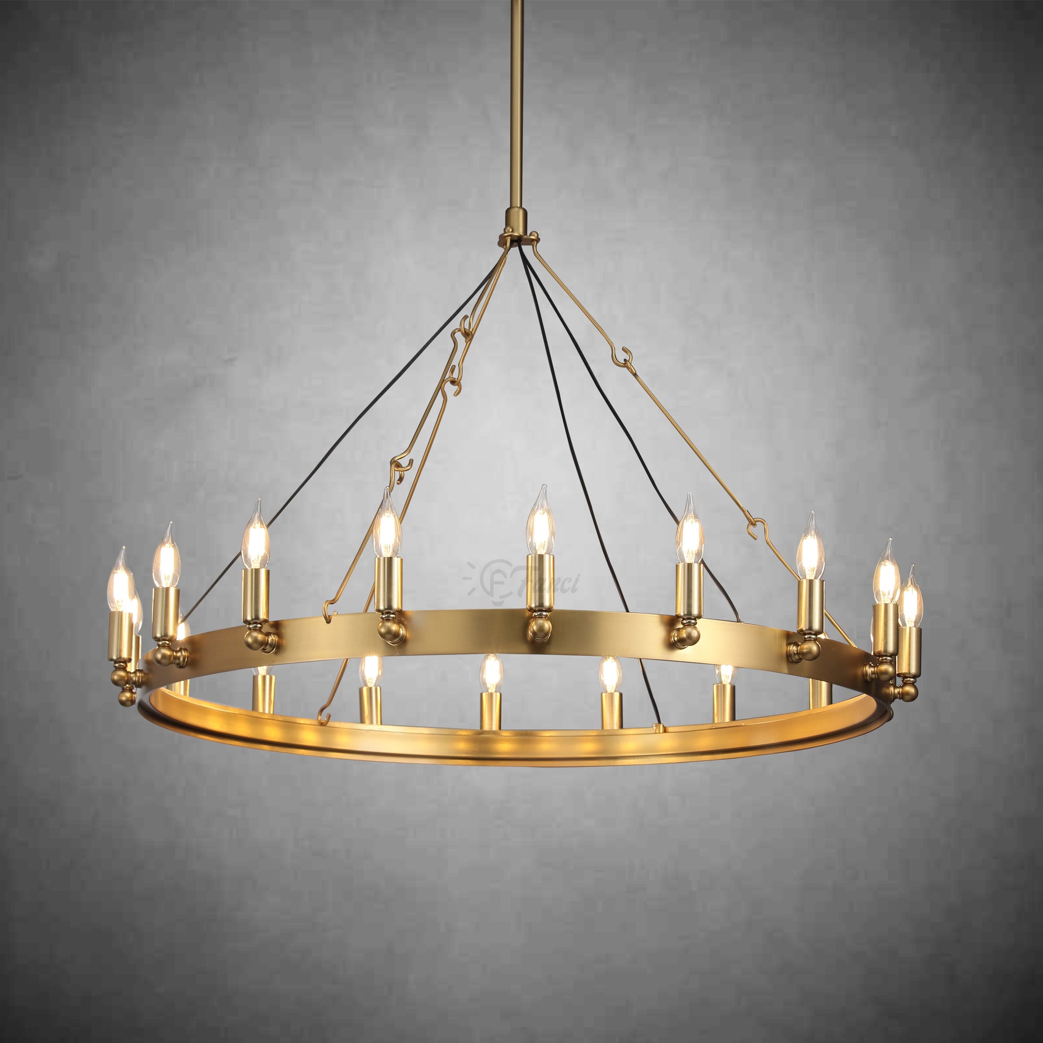 Dania Vintage Filament Round Chandelier, Living Room Chandelier Lighting Fixture