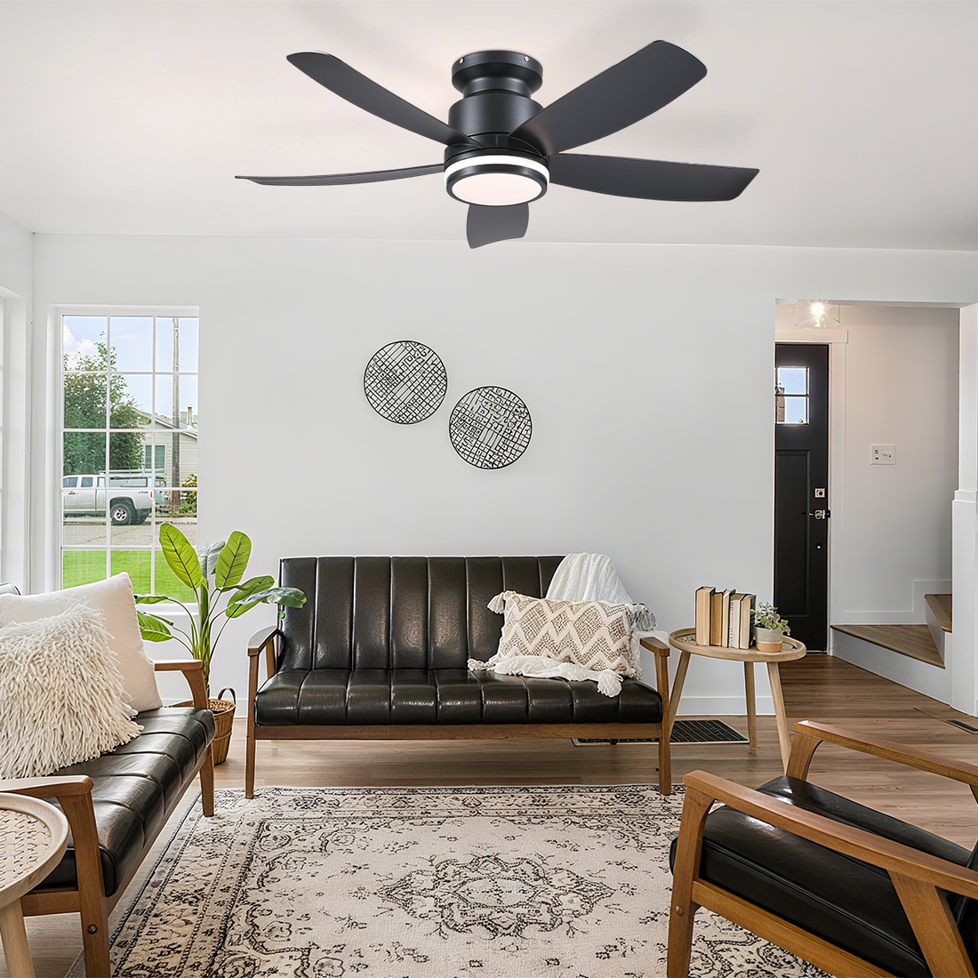 Recessed Remote Control Ceiling Fan Light 41"