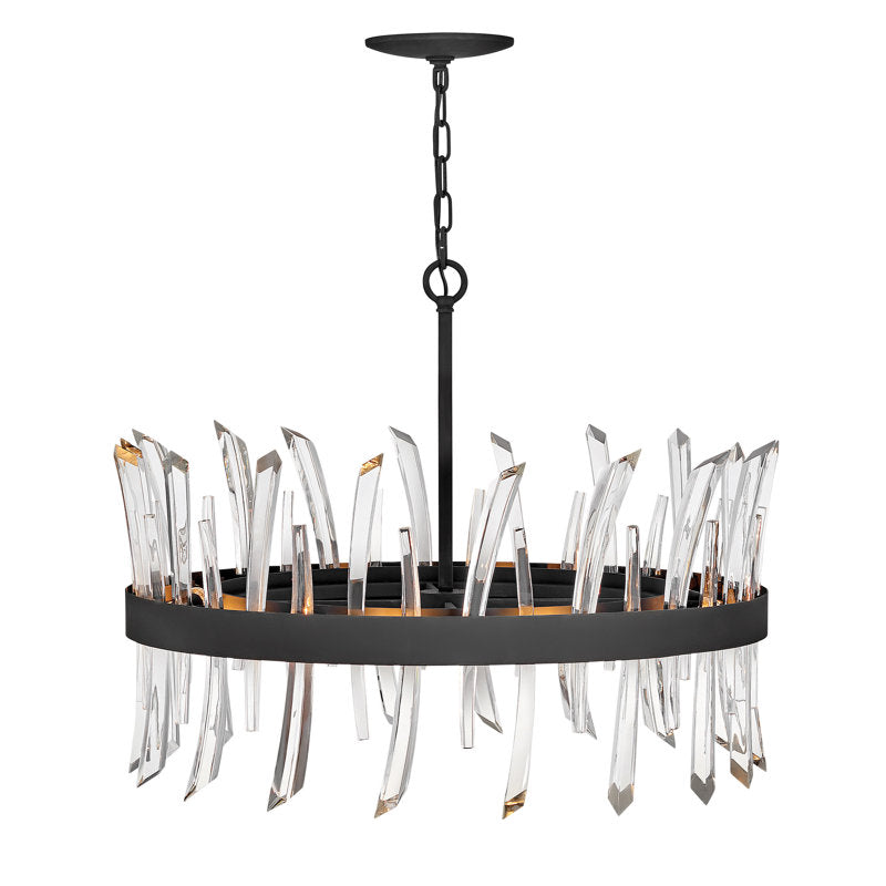 Revel 8 - Light Unique Wagon Wheel Chandelier with Crystal Accents