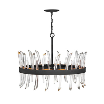 Revel 8 - Light Unique Wagon Wheel Chandelier with Crystal Accents