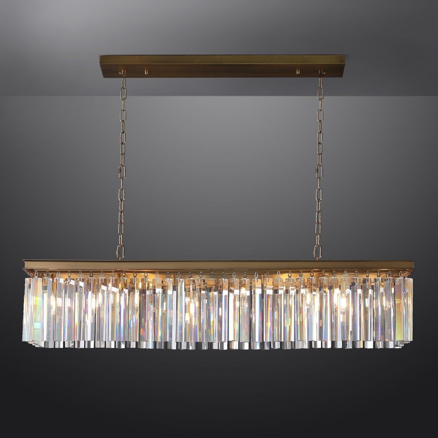 Rhysl Rectangular Crystal Chandelier 49"