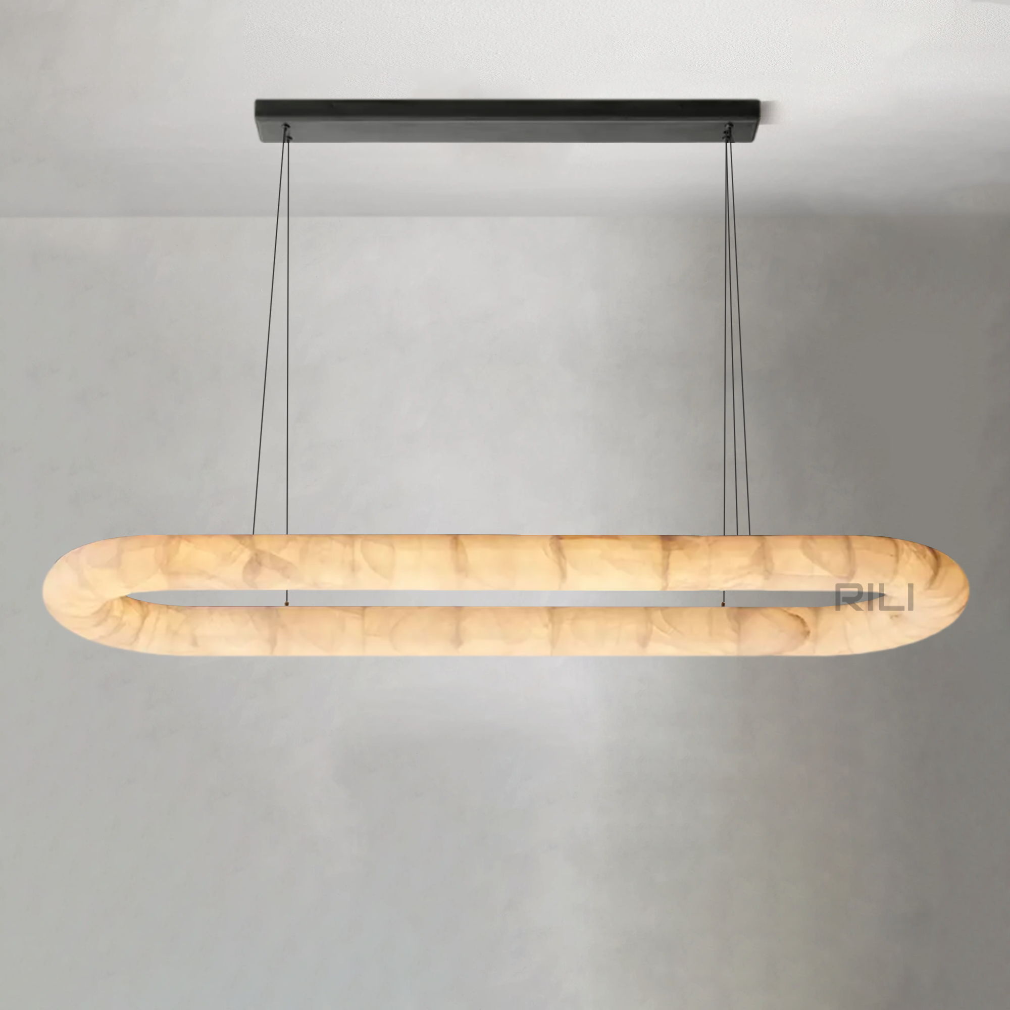 Rivago Lisse Alabaster Oval Chandelier 57" 74"