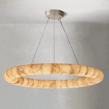 Rivago Lisse Alabaster Round Chandelier 31" 41" 61"D