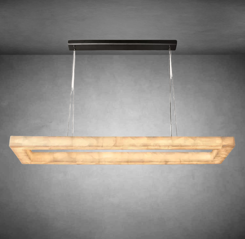 Rivago Rectangular Calcite Chandelier 54"72''