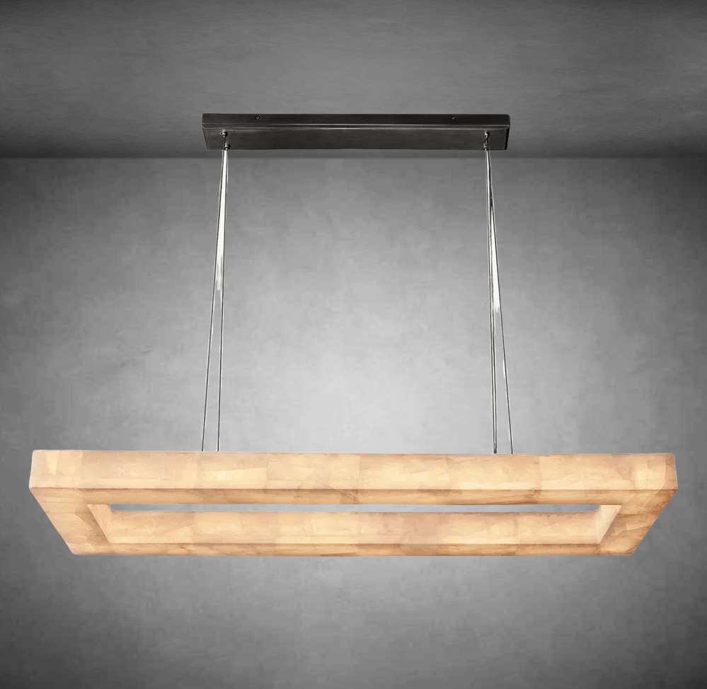 Rivago Rectangular Calcite Chandelier 54"72''