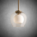 Romy Matte Porcelain Glass Dome Pendant Light with Brass Finish