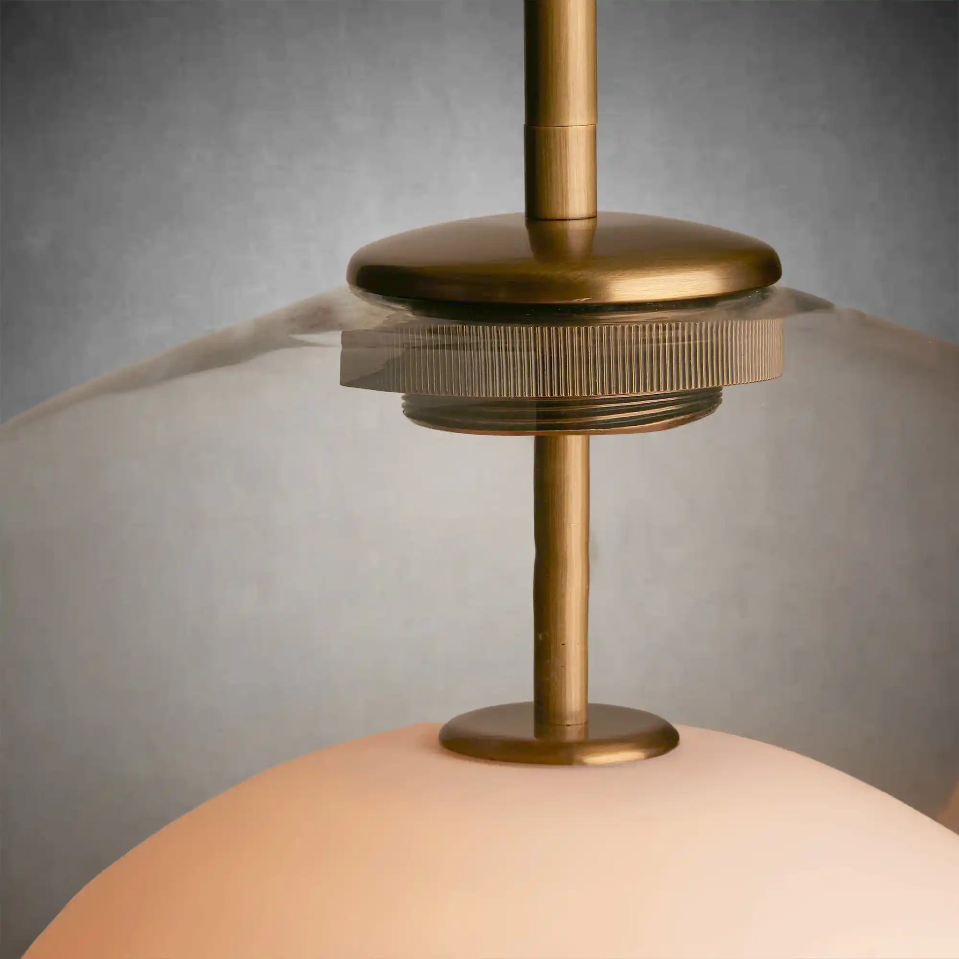 Romy Matte Porcelain Glass Dome Pendant Light with Brass Finish