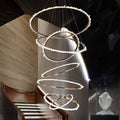 Rock Crystal Multi Rings Chandelier For Staircase - valleylamps