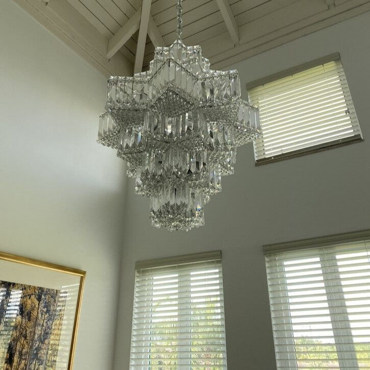 Fashion Star Shaped Chandelier Crystal Ceiling Light Fixture For Small Living Room/ Bedroom