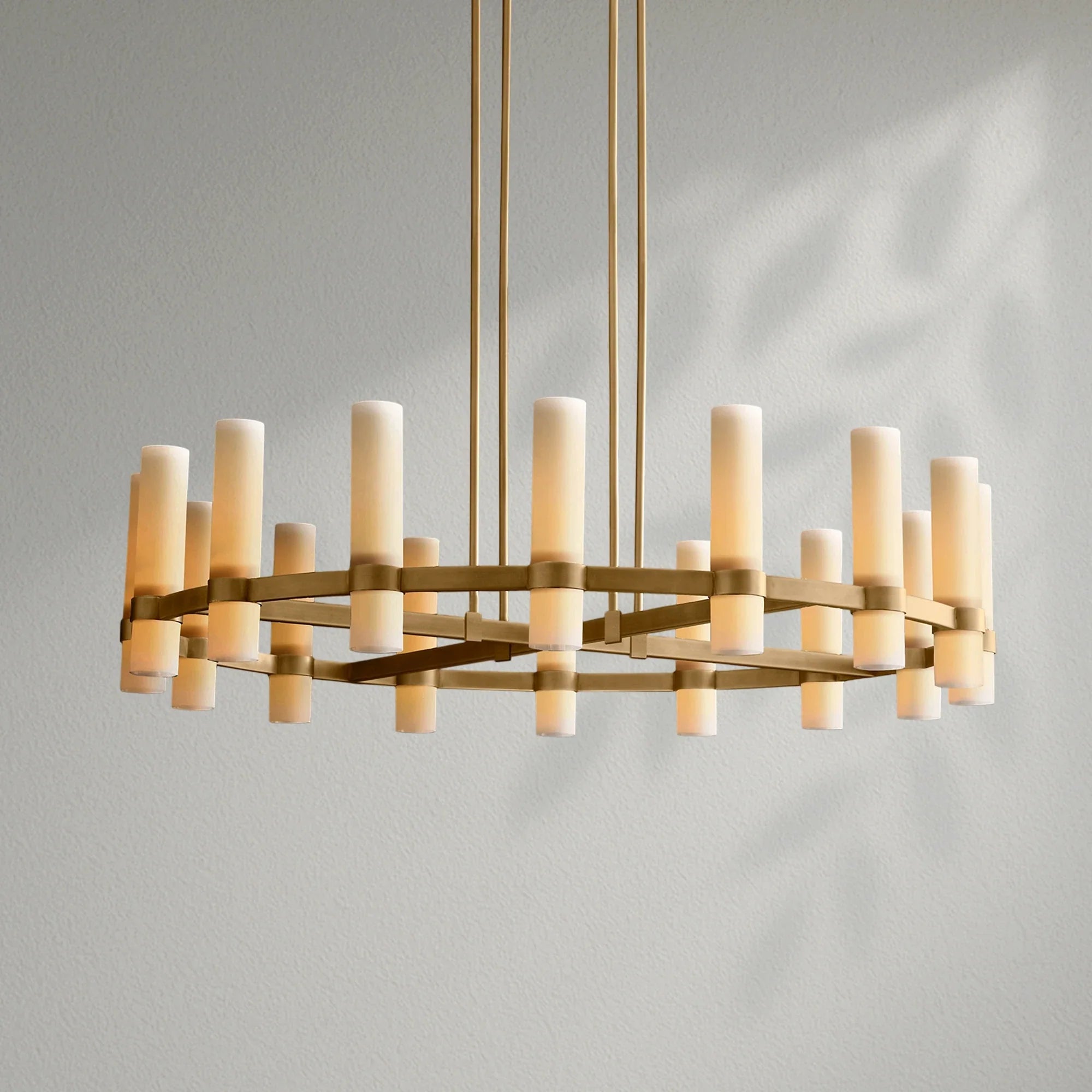 Savelle Round Milk Glass Chandelier