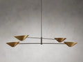 Merlin Lamps Simmar 4-Light Linear Brass Chandelier with Adjustable Drop