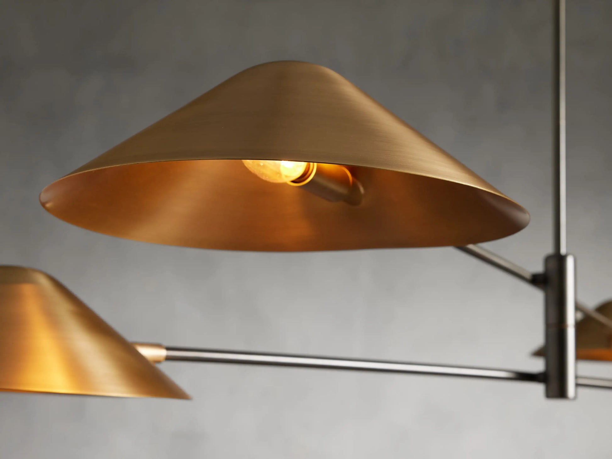 Merlin Lamps Simmar 4-Light Linear Brass Chandelier with Adjustable Drop