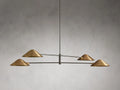 Merlin Lamps Simmar 4-Light Linear Brass Chandelier with Adjustable Drop