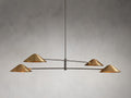 Merlin Lamps Simmar 4-Light Linear Brass Chandelier with Adjustable Drop