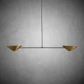 Simms 2-Light Linear Chandelier: Mid-Century Antique Brass, Adjustable Drop