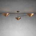 Simms Flush Mount Brass Ceiling Lamp with Rotating Shades