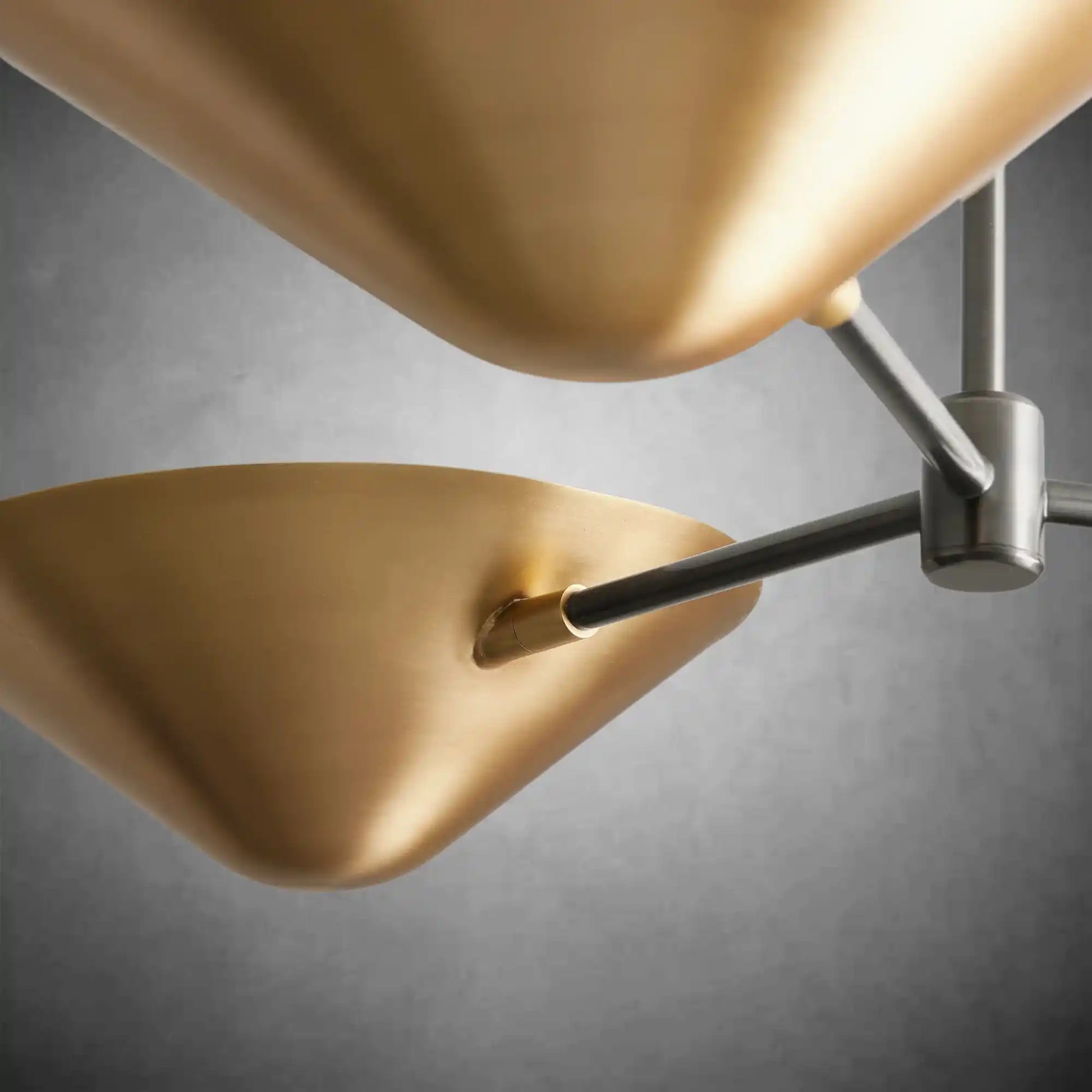 Simms Flush Mount Brass Ceiling Lamp with Rotating Shades