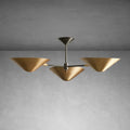 Simms Flush Mount Brass Ceiling Lamp with Rotating Shades