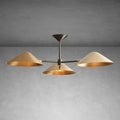 Simms Flush Mount Brass Ceiling Lamp with Rotating Shades