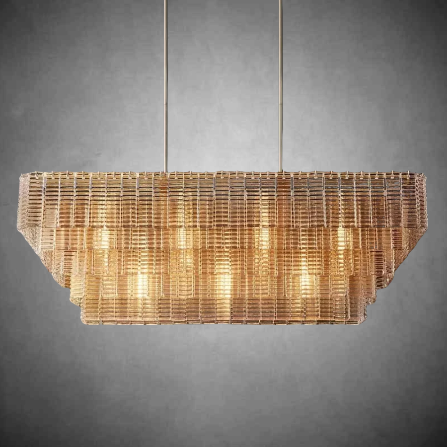Siren Clear Rectangle Chandelier 59"