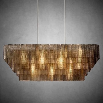 Siren Smoke Rectangle Chandelier 59"