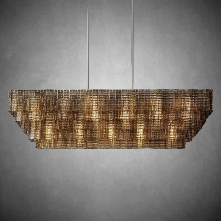 Siren Smoke Rectangle Chandelier 77"
