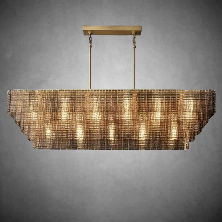 Siren Smoke Rectangle Chandelier 77"