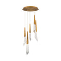 Solitude Round LED Multi Chandelier in Aged Brass (5-Light).