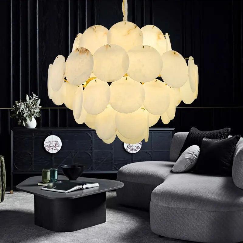 Spain Alabaster Brass Living Room Chandelier